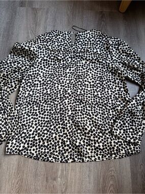 Primark Black Polka Dot Blouse - Cream Base